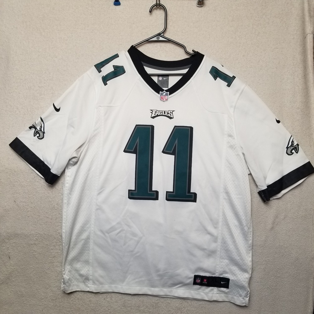 Nike Carson Wentz #11 Philadelphia Eagles NFL White Game Jersey Size XL